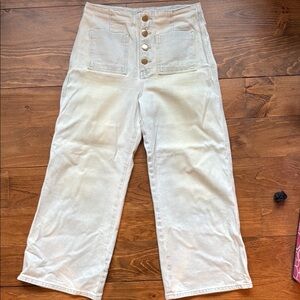Zara Cream Wide Leg Jeans